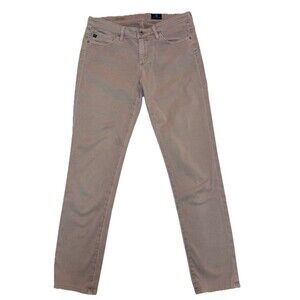 AG Adriano Goldschmied Women Sz 26R Pink Jeans Stevie Ankle Slim Straight Leg